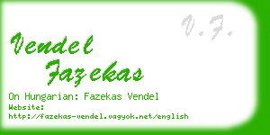vendel fazekas business card